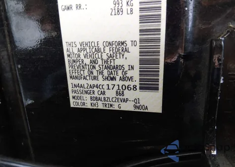 2012 Nissan Altima 2.5 S z USA, uszkodzony, nr VIN 1N4AL2AP4CC171068